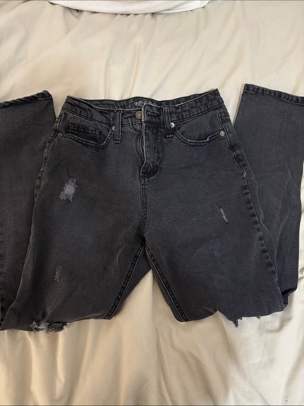 wild fable Black Distressed Boyfriend Jeans